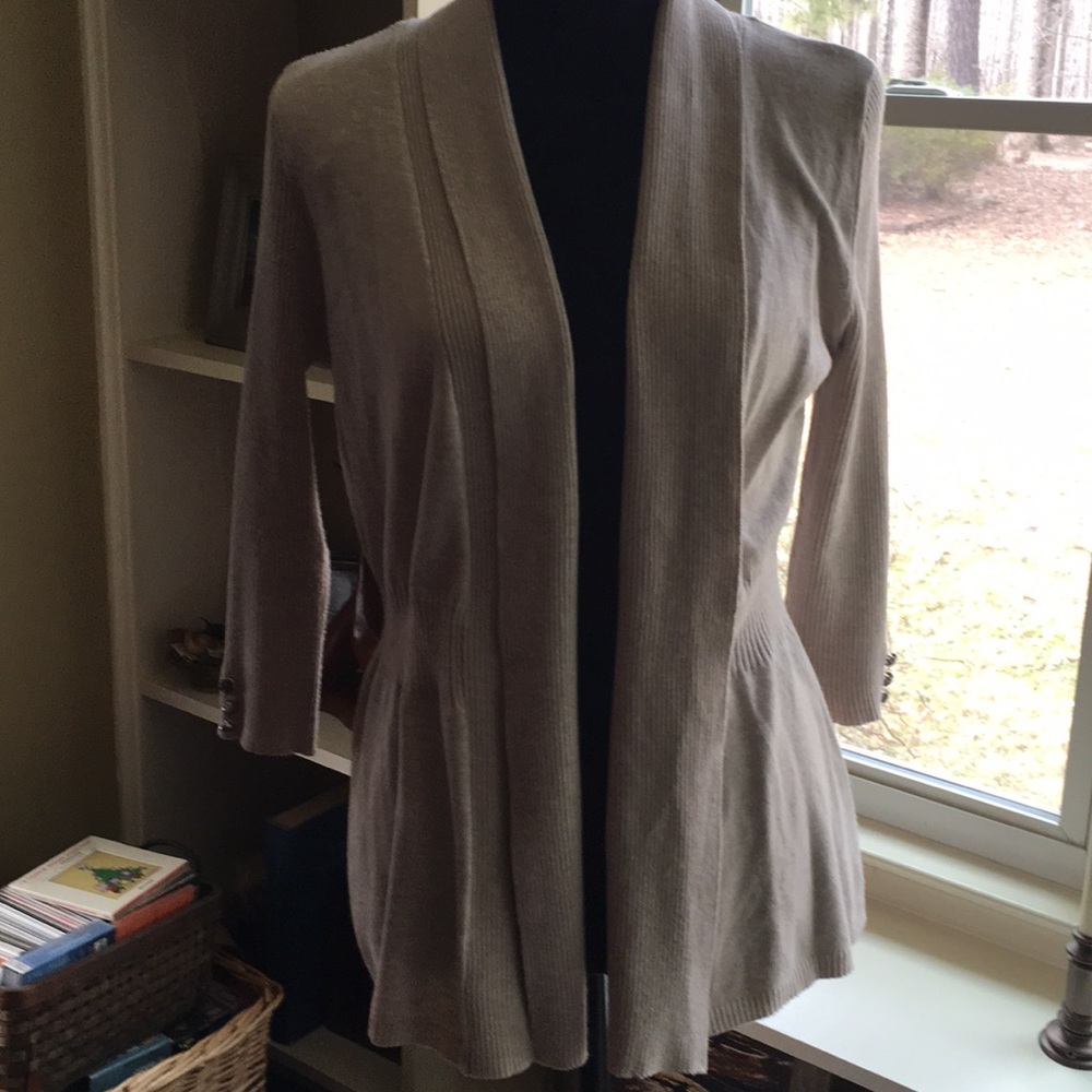 Beige shawl collar cardigan